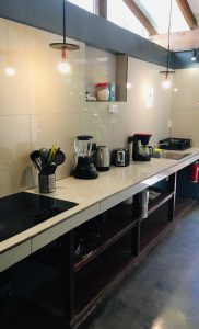Fully equipped shared guest kitchen at Villas Macondo in Tamarindo Costa Rica