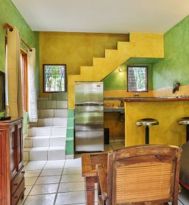 Guest suite kitchen and living area at Villas Macondo in Tamarindo Costa Rica