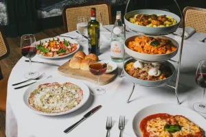 Southern coastal cuisine served at Hotel Ballast restaurant in Wilmington, North Carolina.